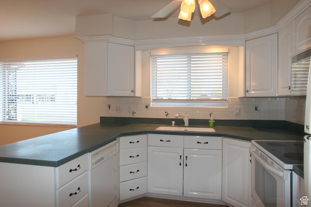 1974 W 5200 S, Roy, UT 84067 - kitchen with white appliances, a sink, and dark countertops