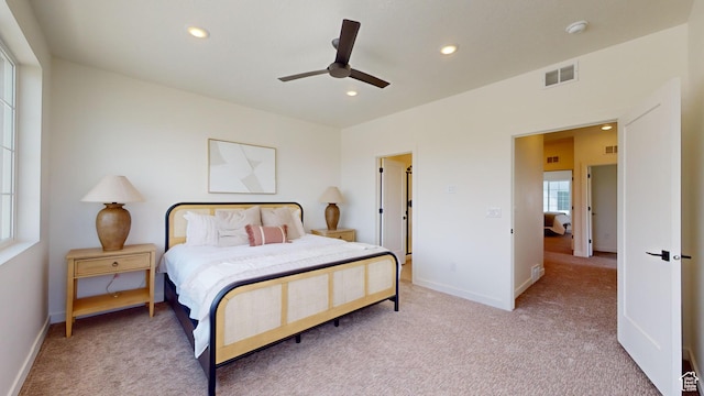 1822 S 930 E Unit 541, Heber City, UT 84032 - bedroom with light carpet, baseboards, visible vents, and recessed lighting