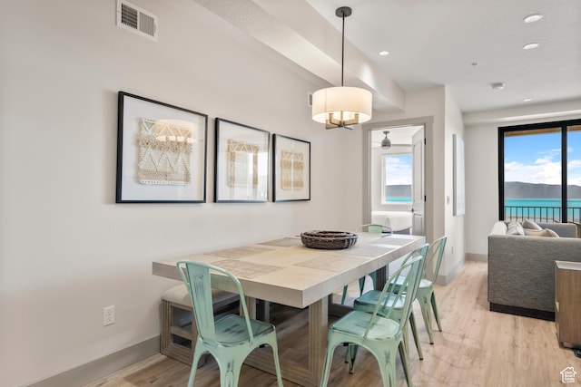 35 E 150 S Unit E301, Garden City, UT 84028 - dining area with baseboards, visible vents, recessed lighting, and light wood-style floors