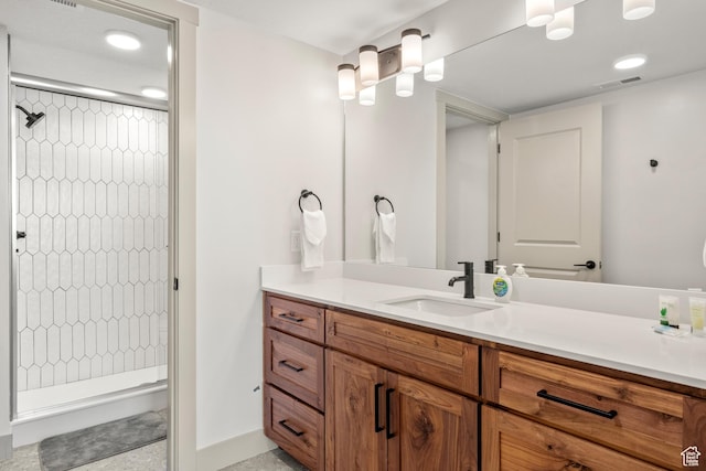 35 E 150 S Unit E301, Garden City, UT 84028 - full bathroom featuring recessed lighting, a shower stall, visible vents, and vanity