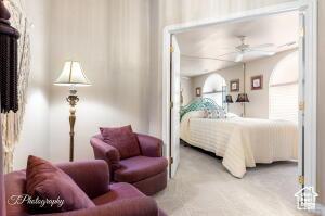 150 S Crystal Lakes Dr Unit 51, St George, UT 84770 - carpeted bedroom featuring ceiling fan