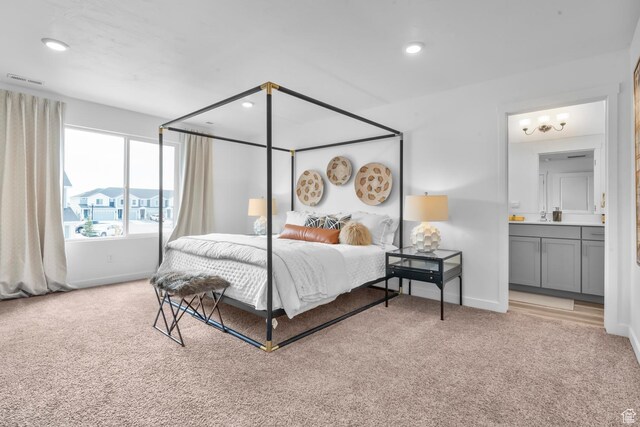 3814 S Landmark Ln Unit 1395, Magna, UT 84044 - bedroom with recessed lighting, light carpet, visible vents, and baseboards