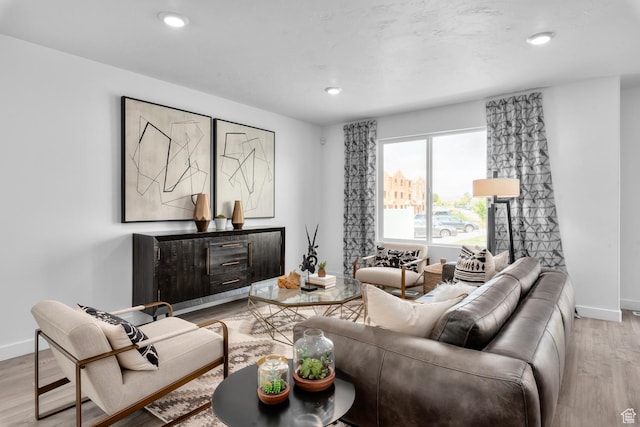 3814 S Landmark Ln Unit 1395, Magna, UT 84044 - living area featuring recessed lighting, light wood-type flooring, and baseboards