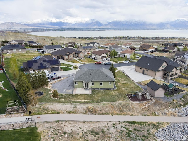 361 W Bridle Cir, Saratoga Springs, UT 84045 - birds eye view of property featuring a water and mountain view and a residential view