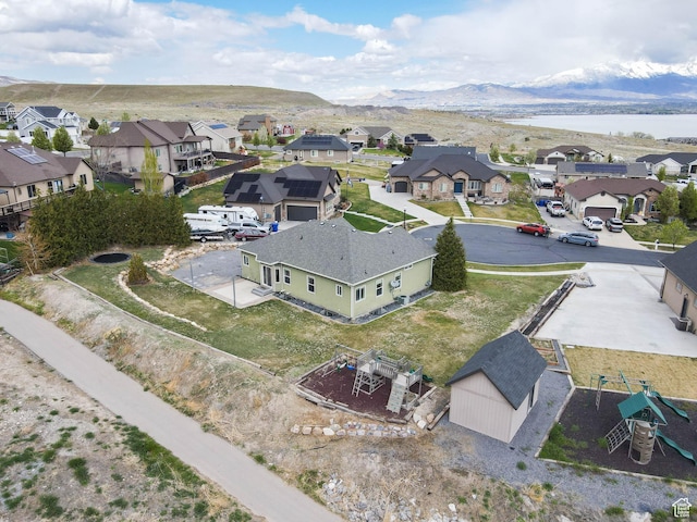 361 W Bridle Cir, Saratoga Springs, UT 84045 - aerial view with a water and mountain view and a residential view