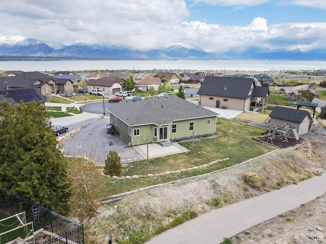 361 W Bridle Cir, Saratoga Springs, UT 84045 - aerial view with a water and mountain view and a residential view