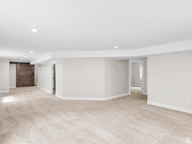 361 W Bridle Cir, Saratoga Springs, UT 84045 - finished basement featuring recessed lighting, baseboards, and light carpet