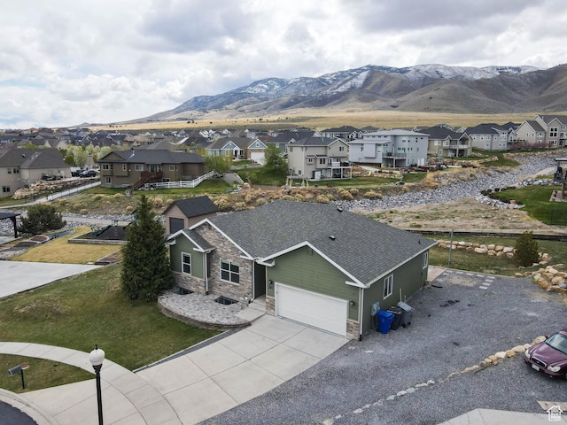 361 W Bridle Cir, Saratoga Springs, UT 84045 - bird's eye view with a residential view and a mountain view