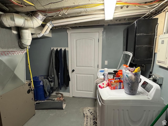 117 S 7th St, Montpelier, ID 83254 - unfinished basement with washer / clothes dryer and electric panel