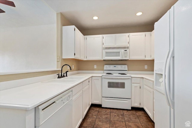 974 W Big River Ct Unit 2, South Salt Lake, UT 84119 - kitchen with recessed lighting, a sink, white cabinetry, and white appliances