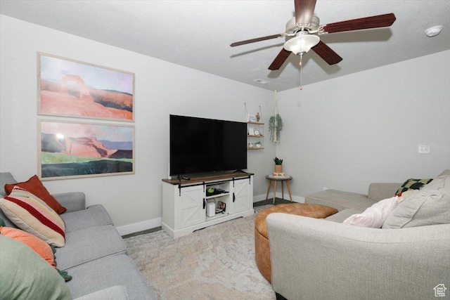 162 E 2480 N, North Logan, UT 84341 - living area with light colored carpet, ceiling fan, and baseboards