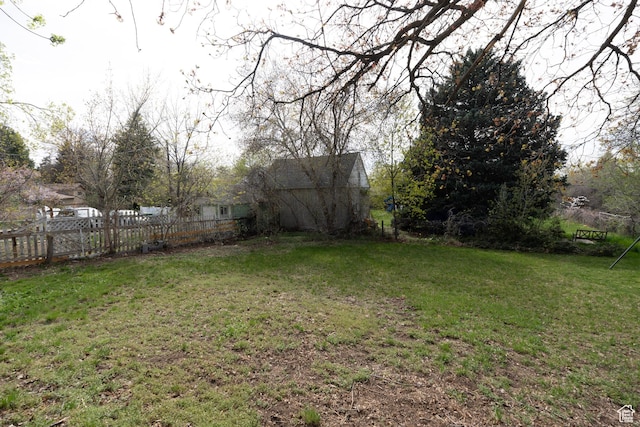 view of yard with fence