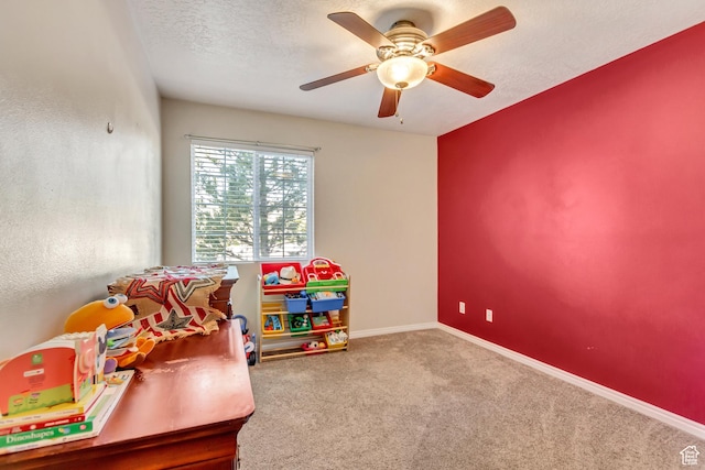 2093 N Morning Star Dr, Saratoga Springs, UT 84045 - game room featuring ceiling fan, carpet floors, and baseboards
