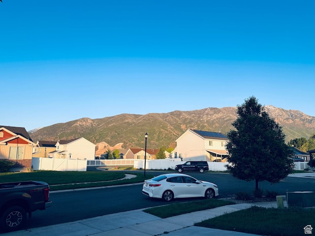 837 N 150 W, Santaquin, UT 84655 - view of road with a mountain view, street lighting, a residential view, and sidewalks