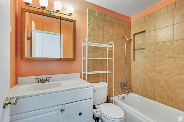 3916 S Hawkeye Dr, West Valley City, UT 84120 - bathroom featuring toilet, vanity, and shower / tub combination