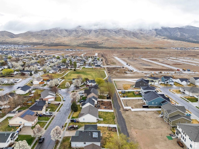 bird's eye view with a mountain view and a residential view