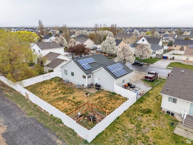aerial view with a residential view