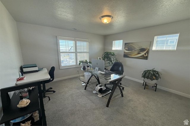 6129 W Coulee Ln, West Jordan, UT 84081 - office with carpet flooring, a textured ceiling, and visible vents