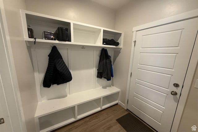 6129 W Coulee Ln, West Jordan, UT 84081 - mudroom featuring dark wood finished floors