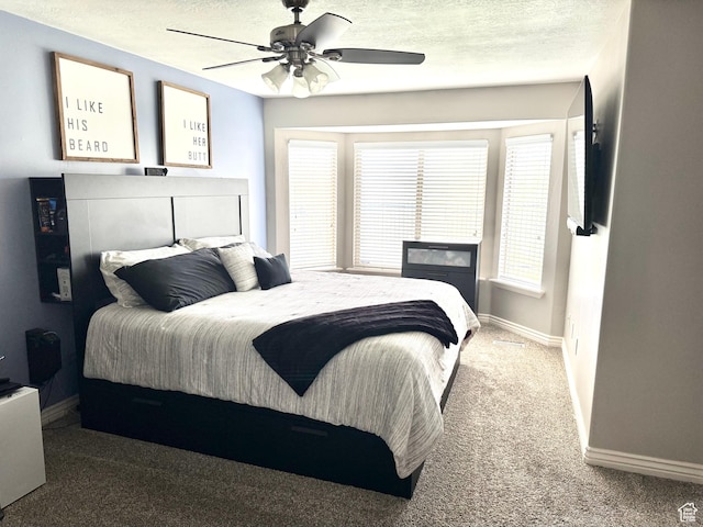 8675 N Franklin Dr E, Eagle Mountain, UT 84005 - bedroom featuring baseboards, carpet flooring, a textured ceiling, and multiple windows