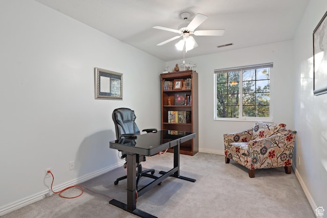 1380 S 980 E, Spanish Fork, UT 84660 - office space featuring light carpet, baseboards, visible vents, and ceiling fan