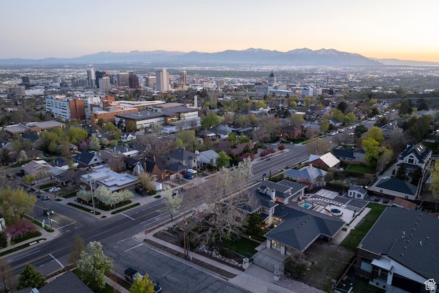 381 E 11th Ave, Salt Lake City, UT 84103 - aerial view at dusk with a mountain view