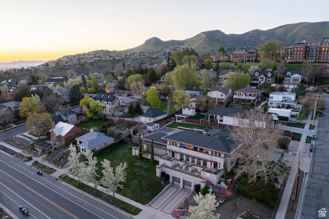 381 E 11th Ave, Salt Lake City, UT 84103 - aerial view at dusk with a residential view and a mountain view