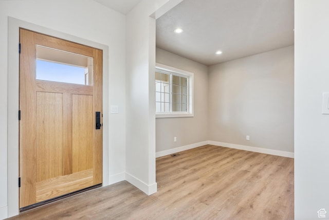 178 N Husker Ln Unit 2, Saratoga Springs, UT 84043 - foyer entrance featuring recessed lighting, visible vents, light wood finished floors, and baseboards