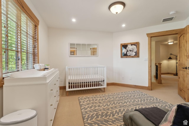 2605 E Woodland Way, Woodland, UT 84036 - bedroom featuring light colored carpet, baseboards, and recessed lighting