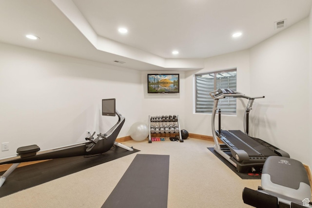 2605 E Woodland Way, Woodland, UT 84036 - workout area with recessed lighting, baseboards, and carpet flooring