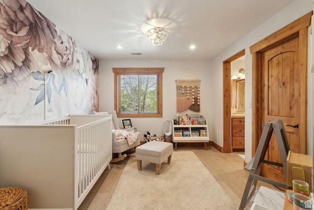 2605 E Woodland Way, Woodland, UT 84036 - bedroom with light wood-style floors and recessed lighting