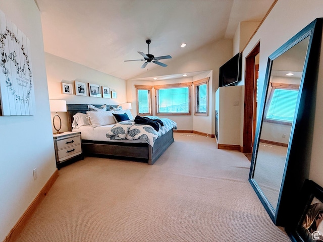 2605 E Woodland Way, Woodland, UT 84036 - bedroom featuring baseboards, light carpet, ceiling fan, and recessed lighting