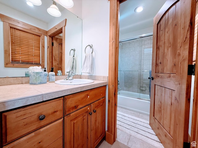 2605 E Woodland Way, Woodland, UT 84036 - full bathroom with tile patterned floors, vanity, and bath / shower combo with glass door
