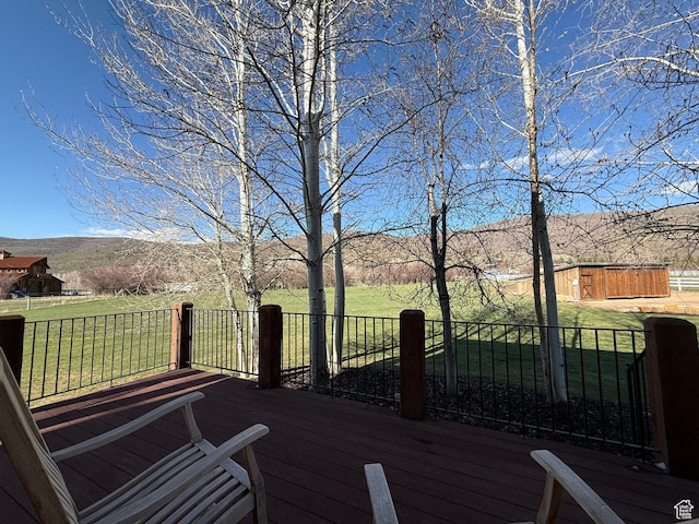 2605 E Woodland Way, Woodland, UT 84036 - deck with a yard and a mountain view