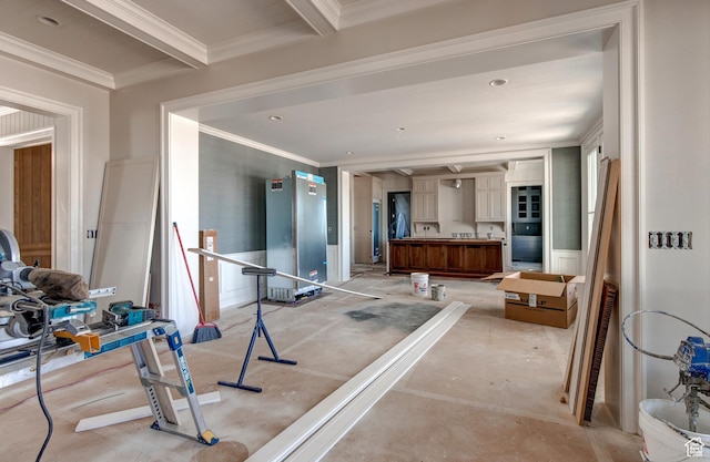 interior space featuring ornamental molding