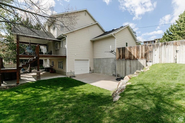 770 Orchard Dr, River Heights, UT 84321 - rear view of house with a yard, stairway, fence, and a patio area