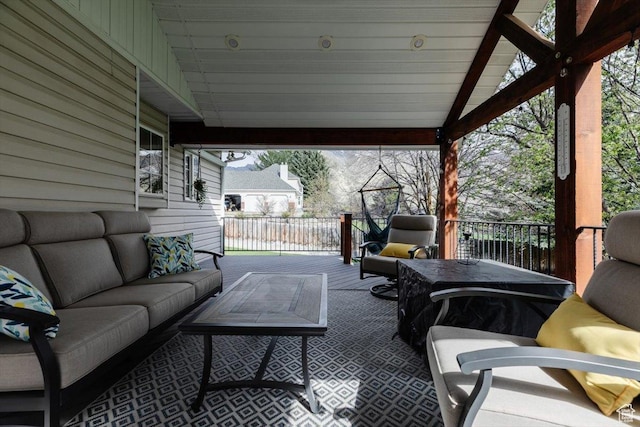 770 Orchard Dr, River Heights, UT 84321 - view of patio / terrace featuring a wooden deck and an outdoor hangout area