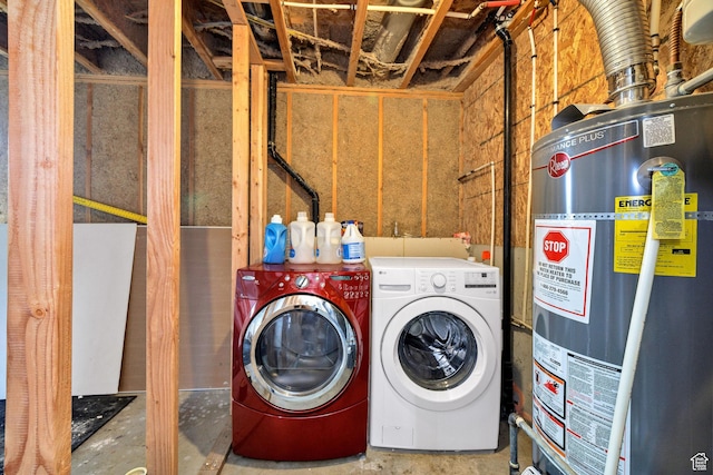 818 W 530 S, Logan, UT 84321 - laundry room featuring gas water heater and washing machine and clothes dryer