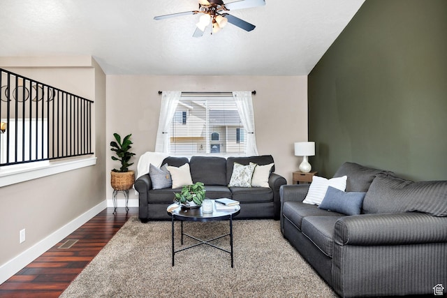 818 W 530 S, Logan, UT 84321 - living area featuring ceiling fan and wood finished floors