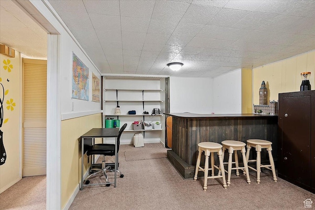 bar featuring carpet and a dry bar