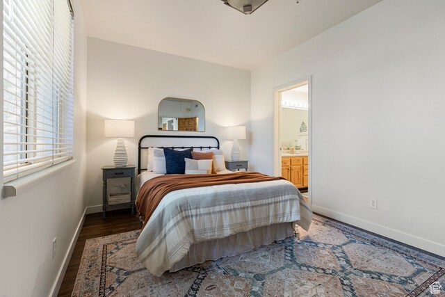 1600 W Pinebrook Blvd Unit C2, Park City, UT 84098 - bedroom featuring baseboards, wood finished floors, and ensuite bath