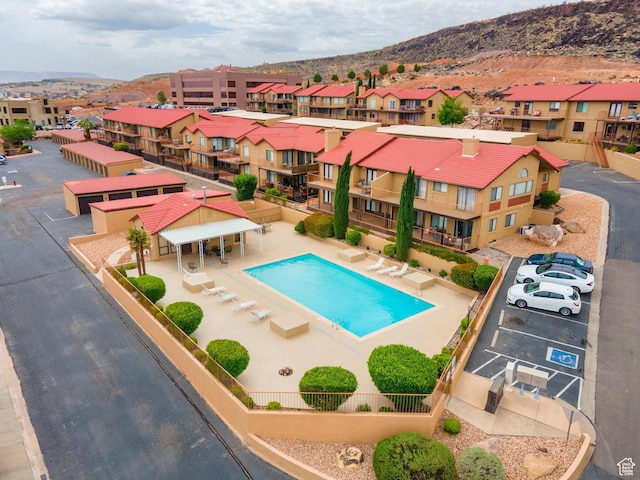 community pool featuring a mountain view