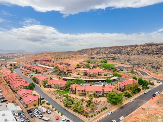 bird's eye view featuring a mountain view