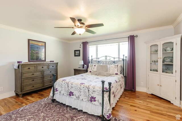 1550 E 2100 N, North Logan, UT 84341 - bedroom with baseboards, ornamental molding, and light wood-style floors