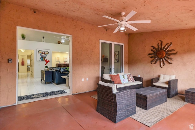 1999 W Canyon Dr Unit 3, St George, UT 84770 - view of patio with an outdoor living space and ceiling fan