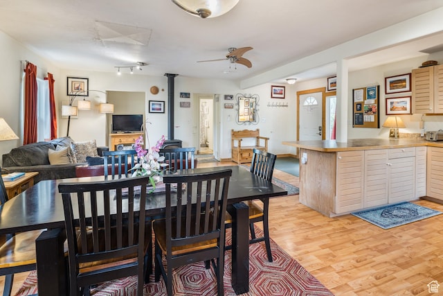 168 S 100 W, Moab, UT 84532 - dining area featuring a ceiling fan and light wood finished floors