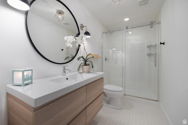 1394 S 1700 W, Vernal, UT 84078 - bathroom featuring toilet, vanity, visible vents, and a stall shower