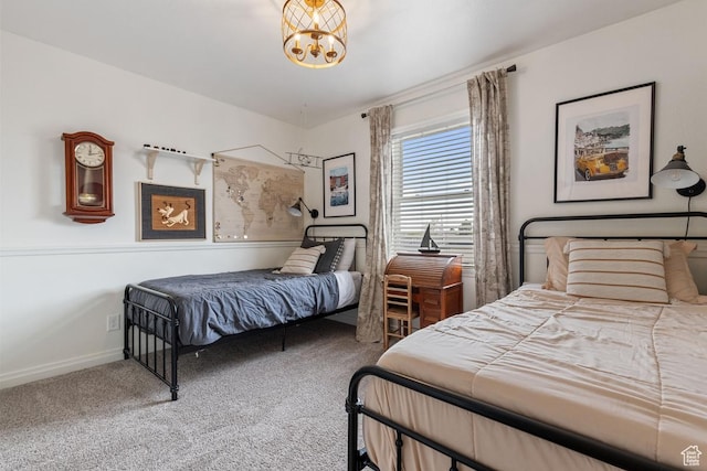 56 S 1000 E, Springville, UT 84663 - carpeted bedroom with a chandelier and baseboards