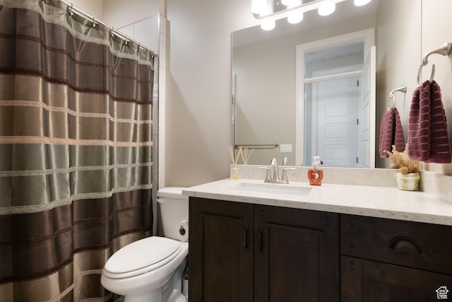 4423 Ranch Blvd, Mountain Green, UT 84050 - full bathroom featuring vanity, toilet, and curtained shower