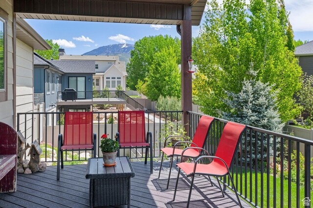4423 Ranch Blvd, Mountain Green, UT 84050 - deck with a mountain view